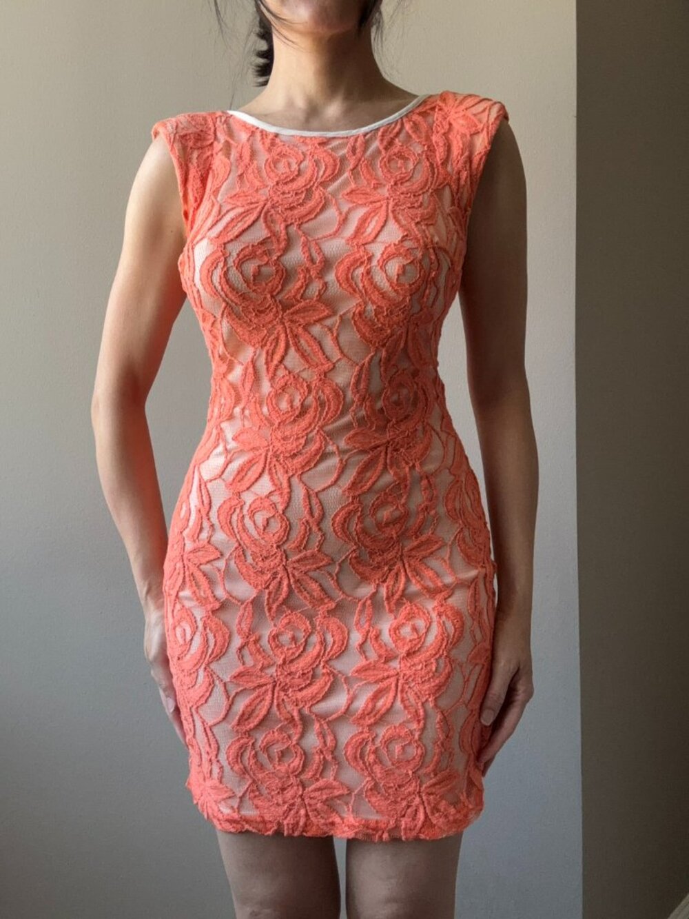 Orange Knit Mini Dress